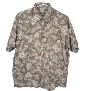 Honolua Surf Co. Men's Large Hawaiian Shirt Floral Cotton Button Up Beach
